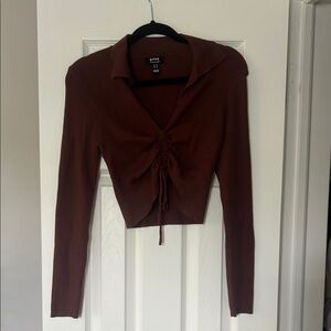 Brown Ruched Women's crop top